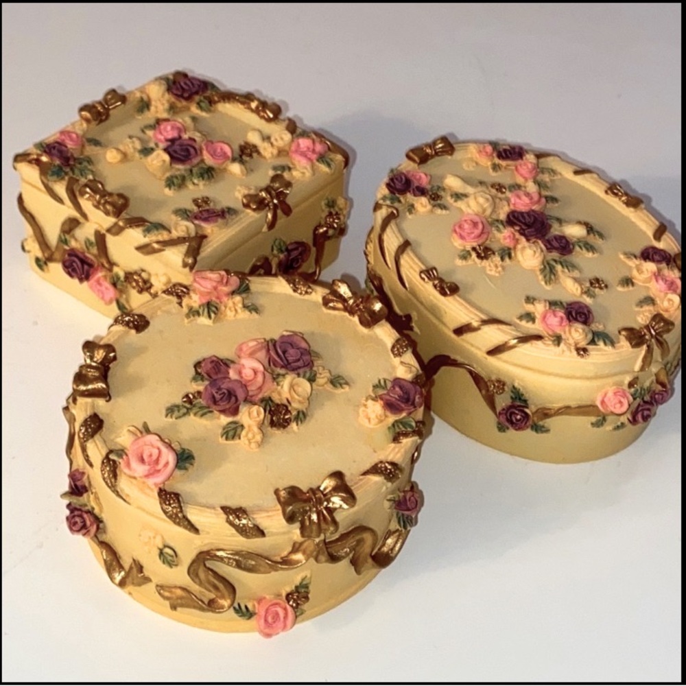 Fairy rose oval trinket box NWT